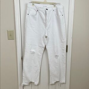 LOFT White Distressed jeans